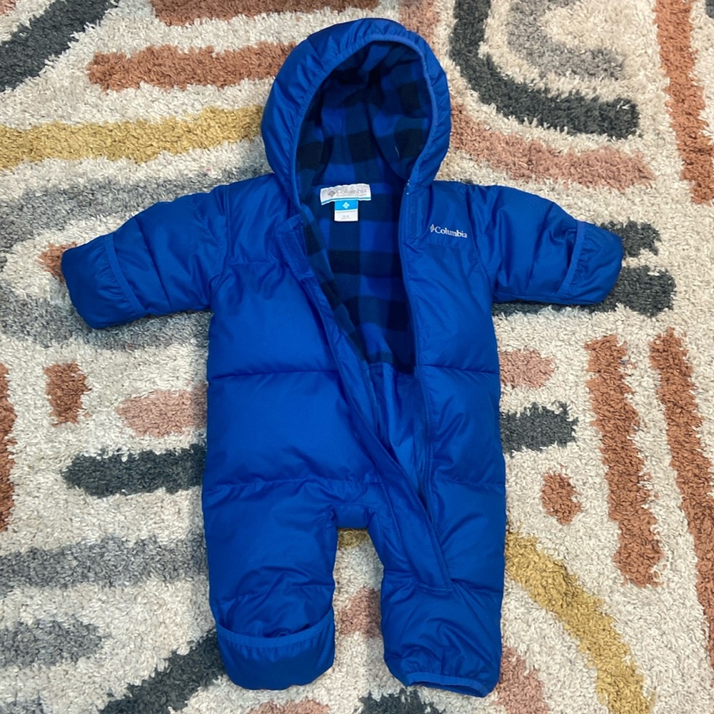 Columbia blue baby boy bunting (3-6 months)
